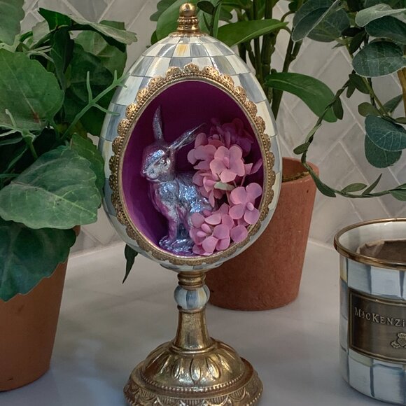 MacKenzie-Childs Touch of Pink Bunny Treasure Egg - Picture 7 of 16